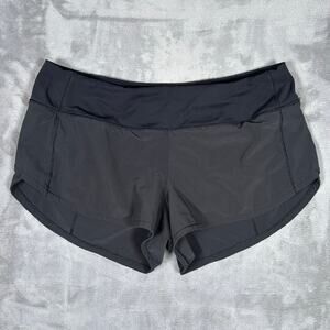 Lululemon Speed Up Shorts Black Low Rise Lined Running Womens 6